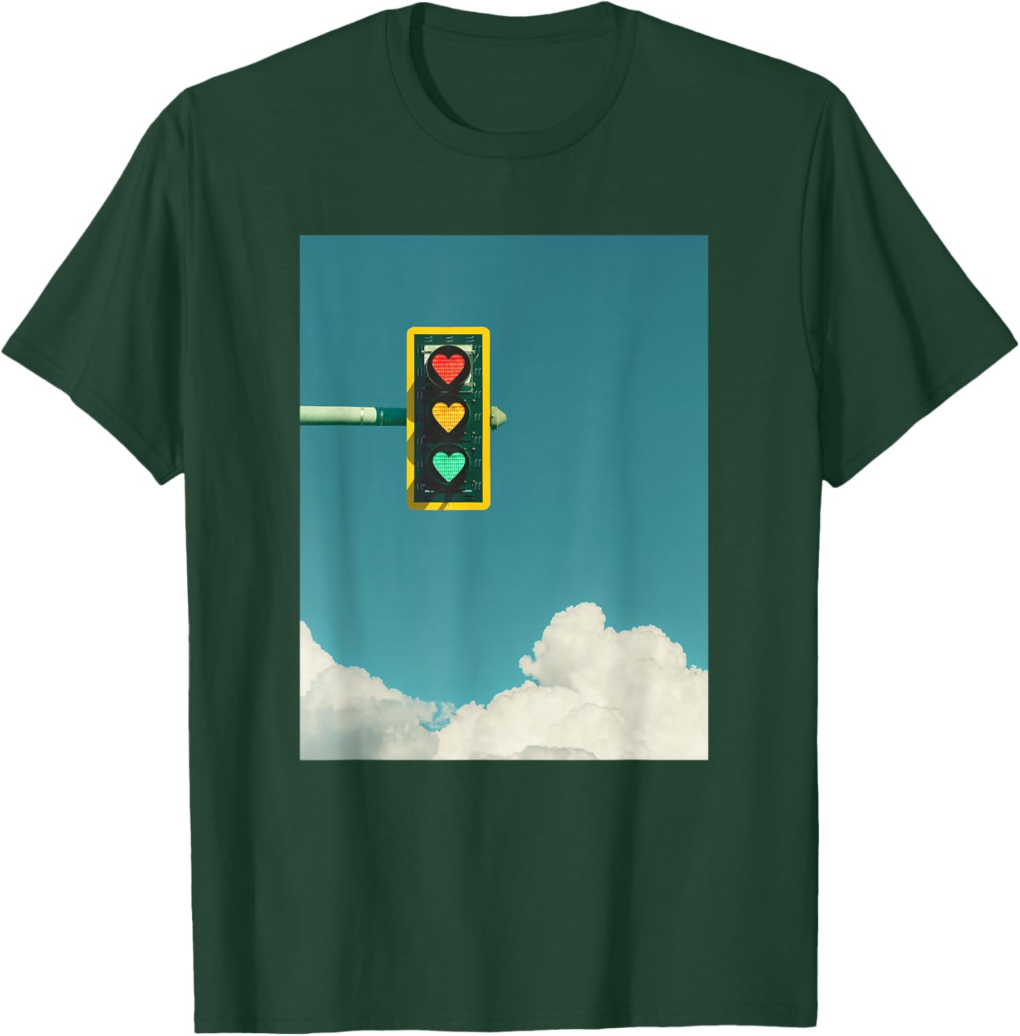 Indie Aesthetic y2k Light Traffic Heart Teen Girls 90s T-Shirt - T-Shirt | Forest