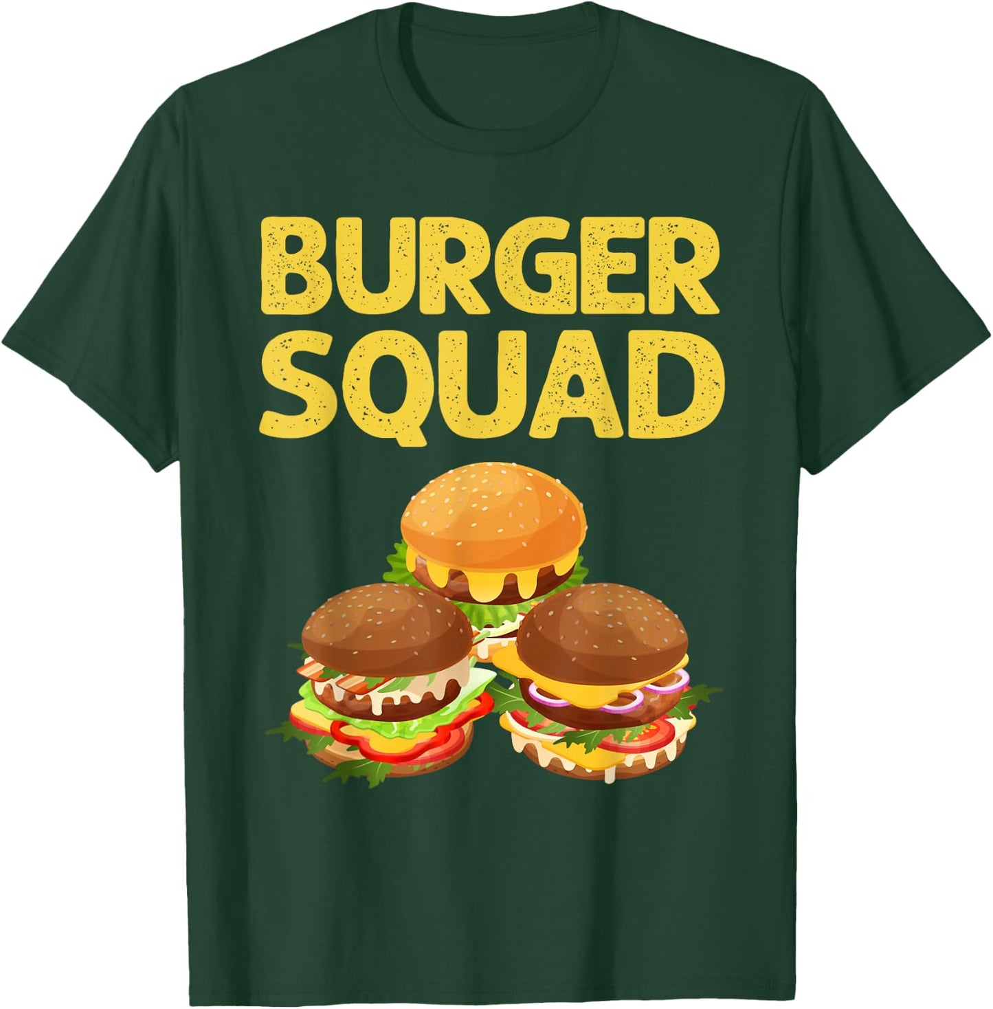 Cool Hamburger Art Men Women Cheeseburger Fast Food Burger T-Shirt - T-Shirt | Forest