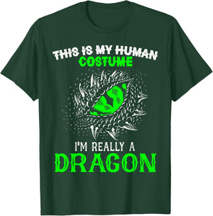 This Is My Human Costume I'm Really A Dragon Halloween T-Shirt - T-Shirt | Forest
