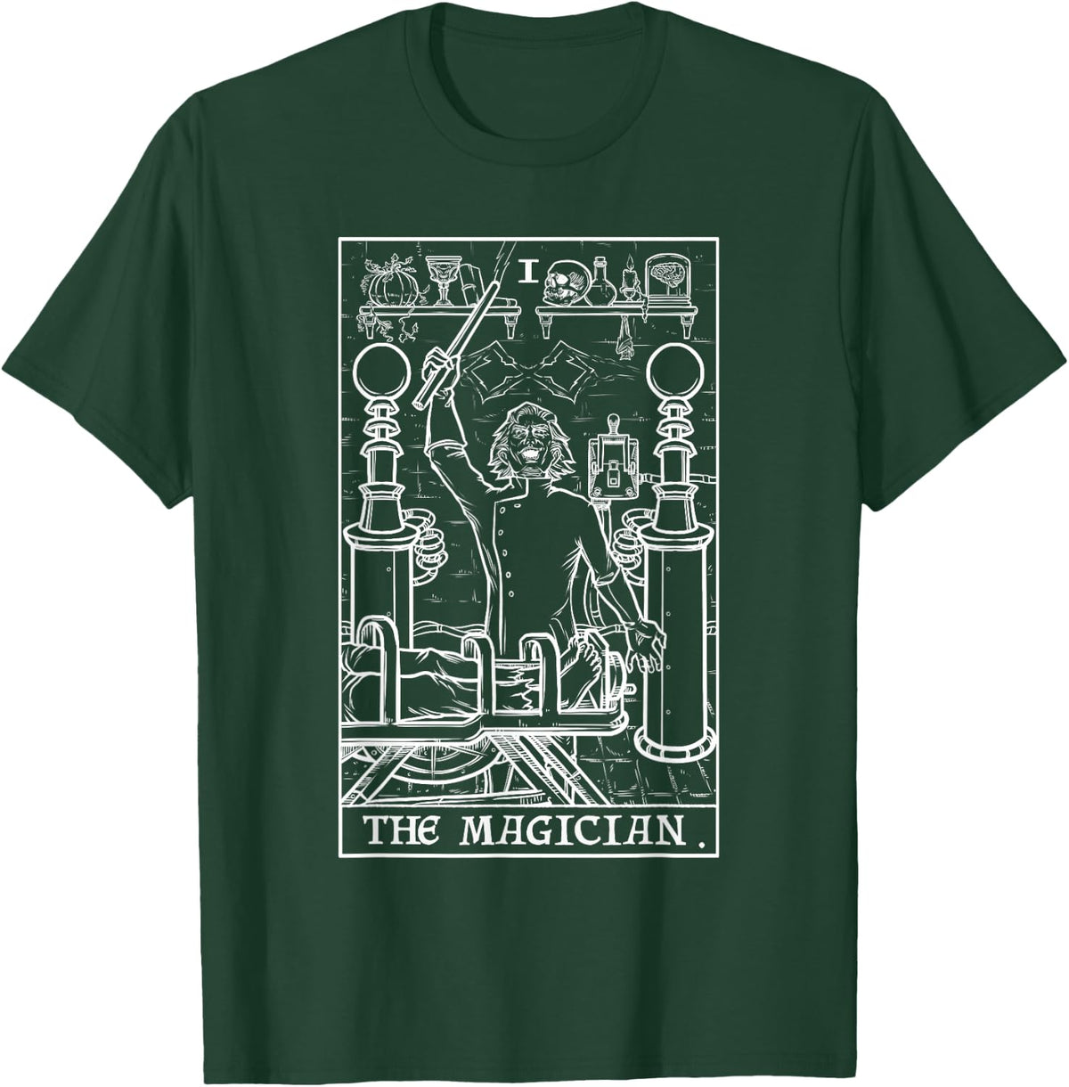 The Magician Tarot Card Funny Halloween Mad Scientist Horror T-Shirt - T-Shirt | Forest