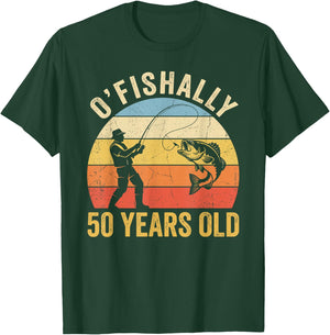Ofishally 50 Years Old 50th Birthday Fishing T-Shirt - T-Shirt | Forest