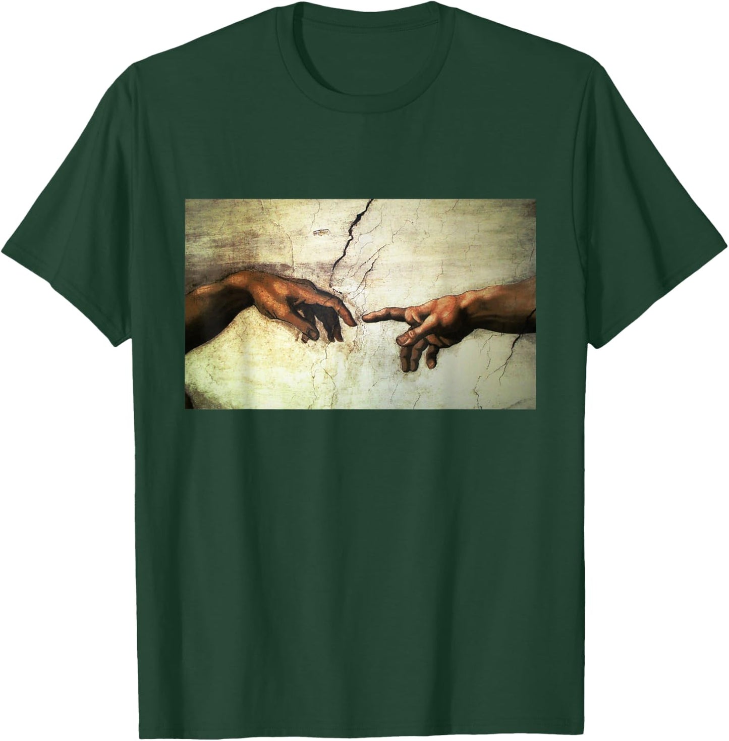 MichelAngelo - creation of Adam - vintage art T-Shirt - T-Shirt | Forest
