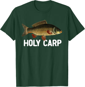 Funny Carp Fish Pun Fishing Trip Fisherman Dad Holy Carp T-Shirt - T-Shirt | Forest