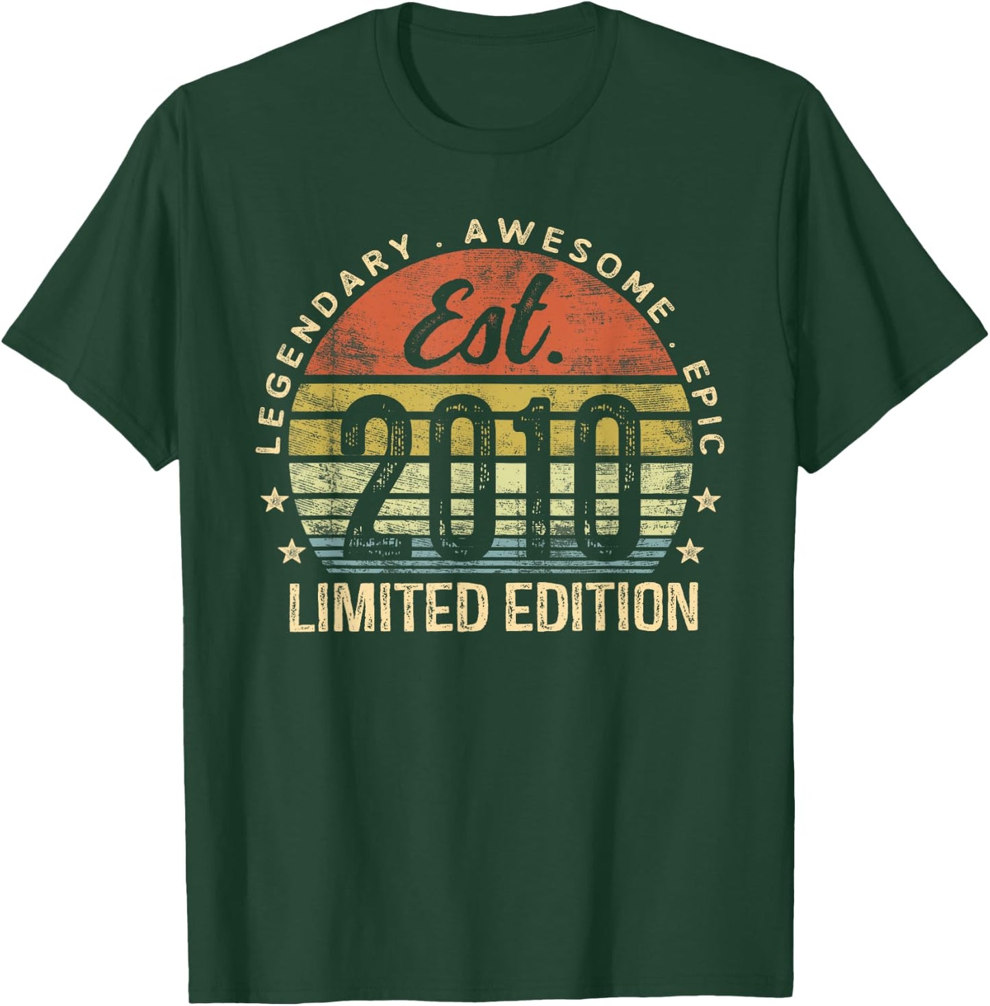 Est 2010 Limited Edition 15th Birthday Gifts 15 Year Old T-Shirt - T-Shirt | Forest