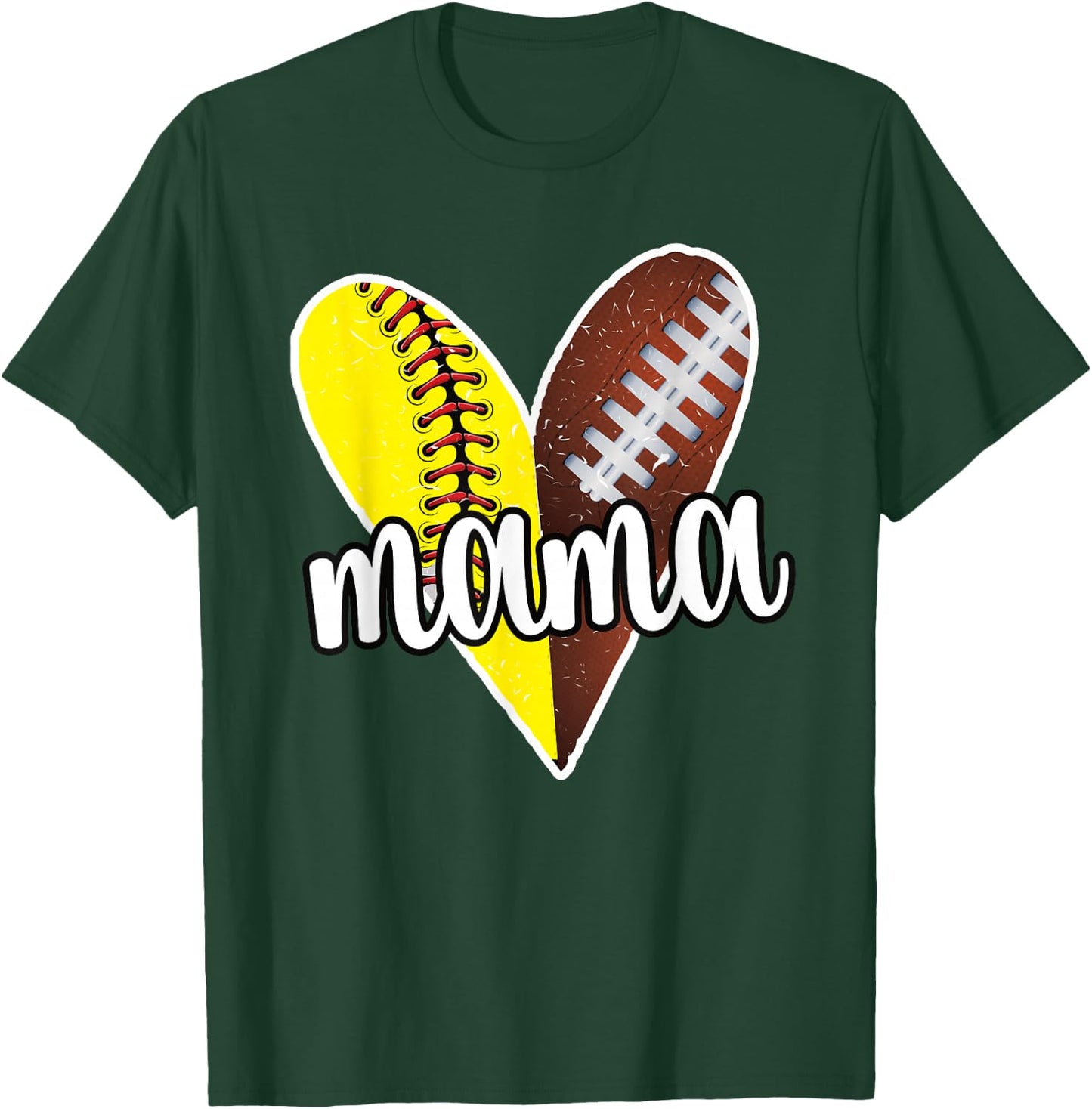 Baller Mama Proud Softball Football Player Ball Mom T-Shirt - T-Shirt | Forest