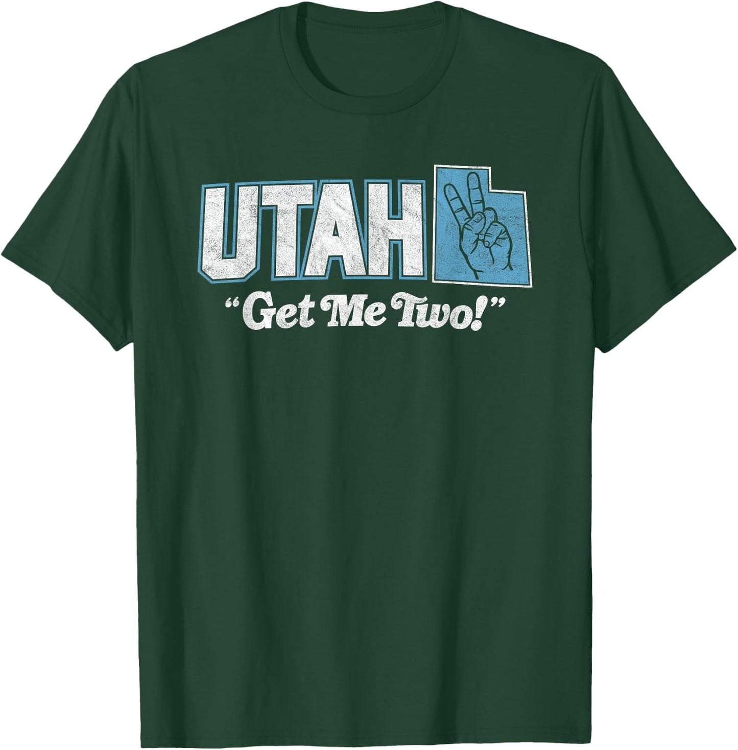 UTAH - state slogan get me two finger hand retro 90s action T-Shirt - T-Shirt | Forest