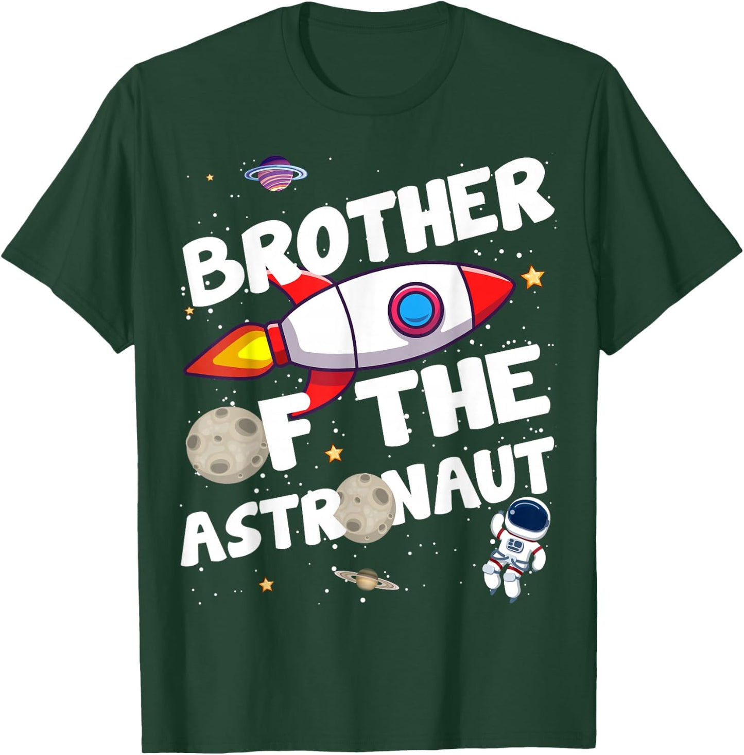 Brother of the Astronaut Space Theme Birthday Party Bro T-Shirt - T-Shirt | Forest