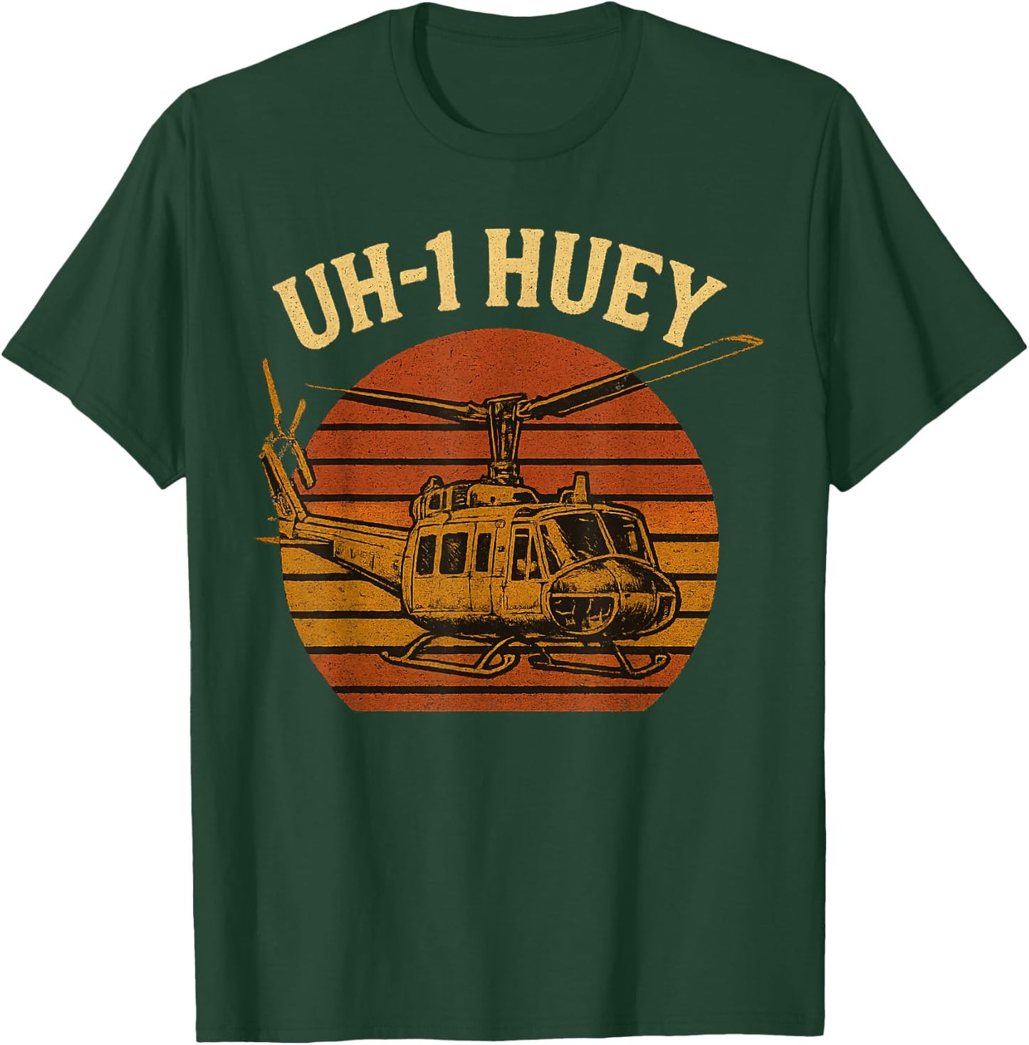 UH 1 Huey Vietnam Chopper T-Shirt - T-Shirt | Forest