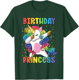 Birthday Princess Shirt Dabbing Unicorn Girl T-Shirt - T-Shirt | Forest