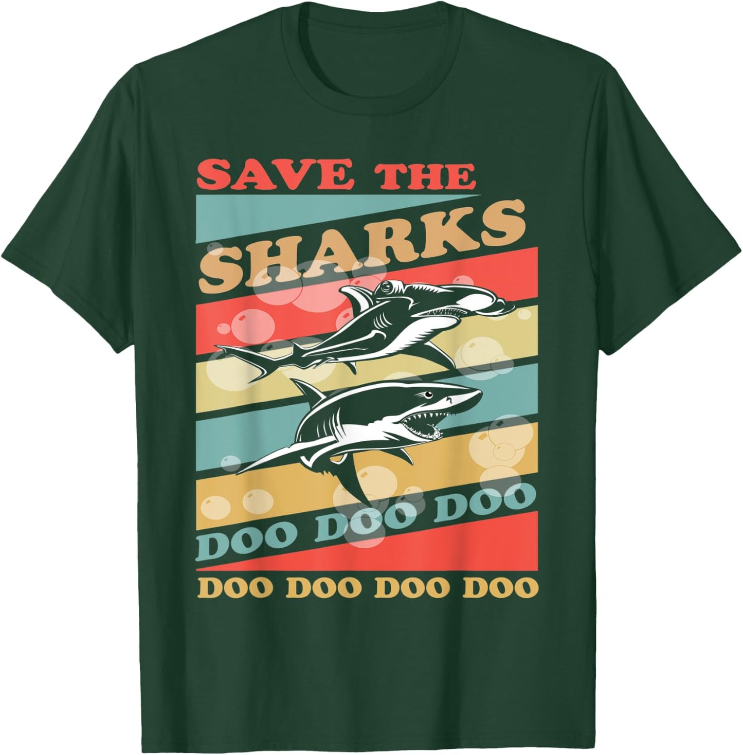 Retro Vintage Save The Sharks Shirt. Rescue, Protect T-Shirt - T-Shirt | Forest