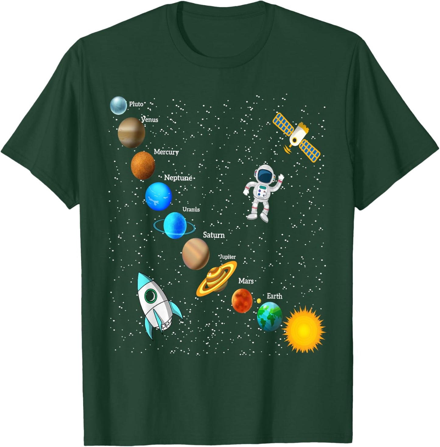 Cosmic Galaxy Astronaut Planet Outer Space Crew Kids & Adult T-Shirt - T-Shirt | Forest