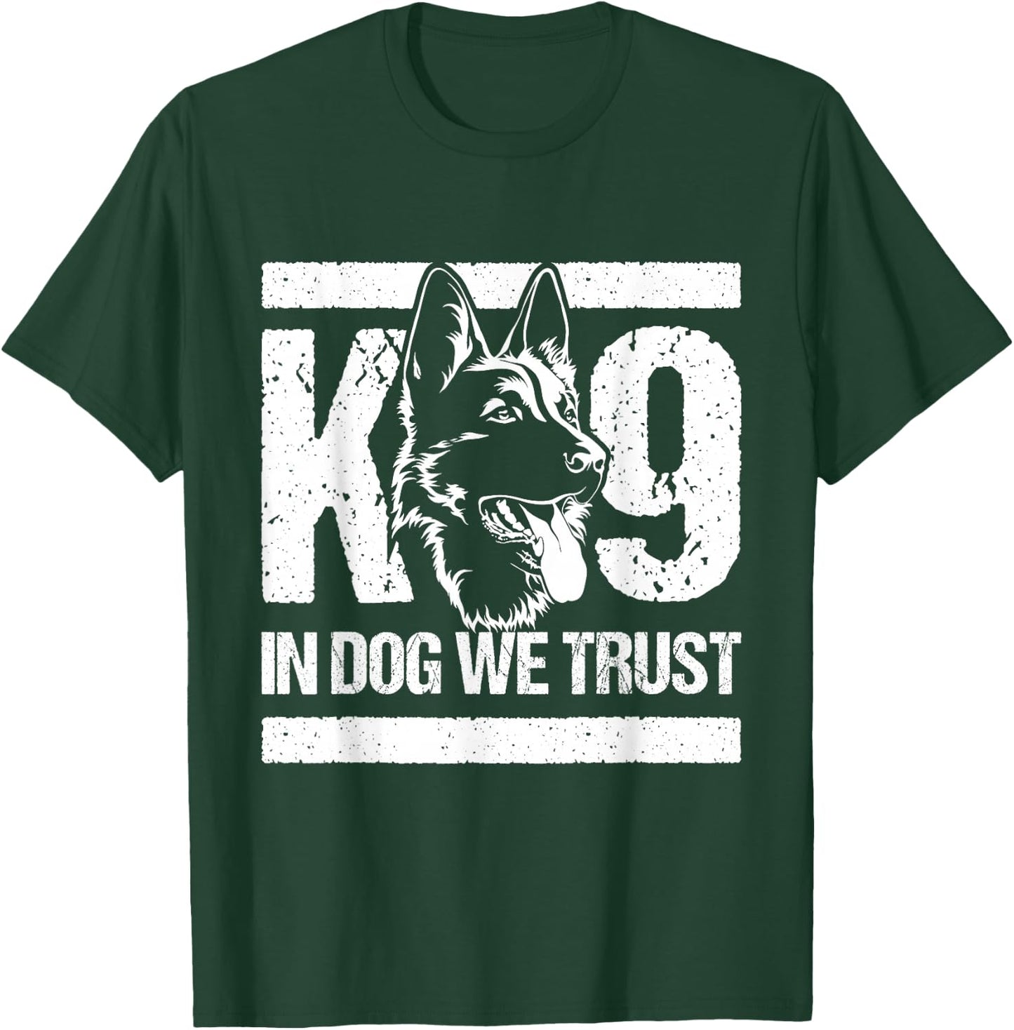 K-9 in Dogs We Trust - Blue Line K9 Dog Unit Police Officer T-Shirt - T-Shirt | Forest