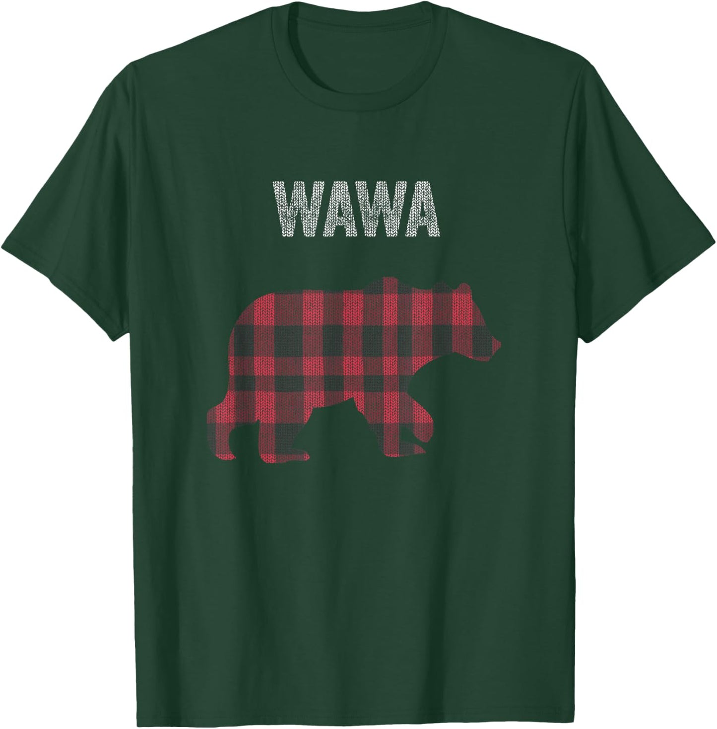 Red Plaid Wawa Bear Buffalo Matching Family Pajama T-Shirt - T-Shirt | Forest