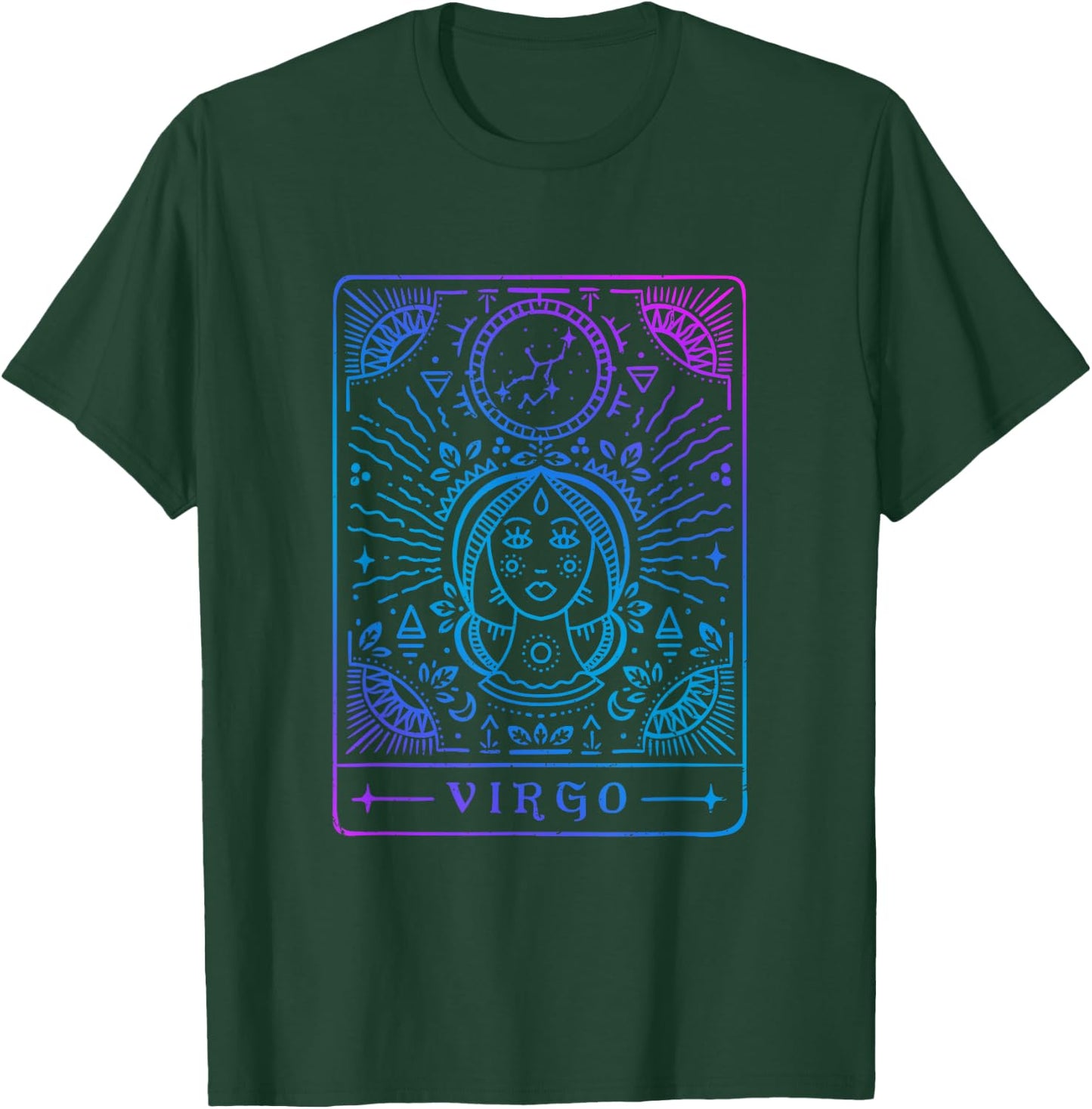 Virgo Hand-Drawn Horoscope Art / Astrology & Zodiac Sign T-Shirt - T-Shirt | Forest