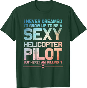 Funny Helicopter Pilot Art Women Helicopter Lover T-Shirt - T-Shirt | Forest