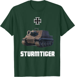 Sturmtiger German Heavy Tank WW2 Military Sturmmörser Tiger T-Shirt - T-Shirt | Forest
