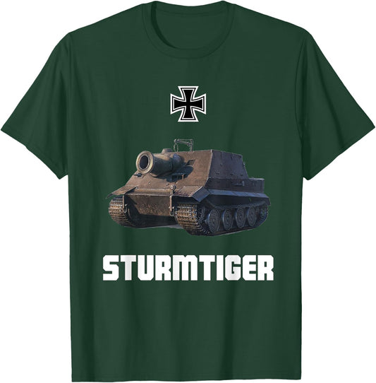Sturmtiger German Heavy Tank WW2 Military Sturmmörser Tiger T-Shirt - T-Shirt | Forest
