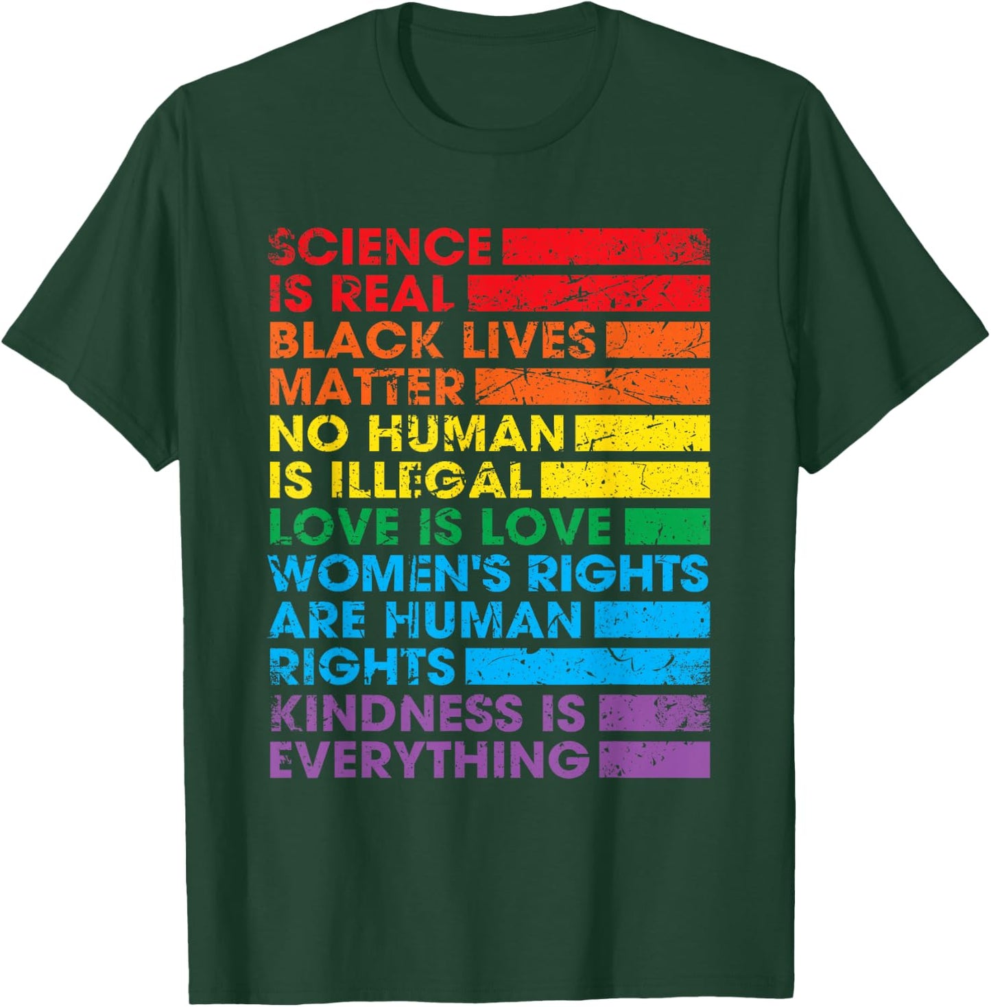 Gay Pride Science is Real Black Lives Matter Love is Love T-Shirt - T-Shirt | Forest