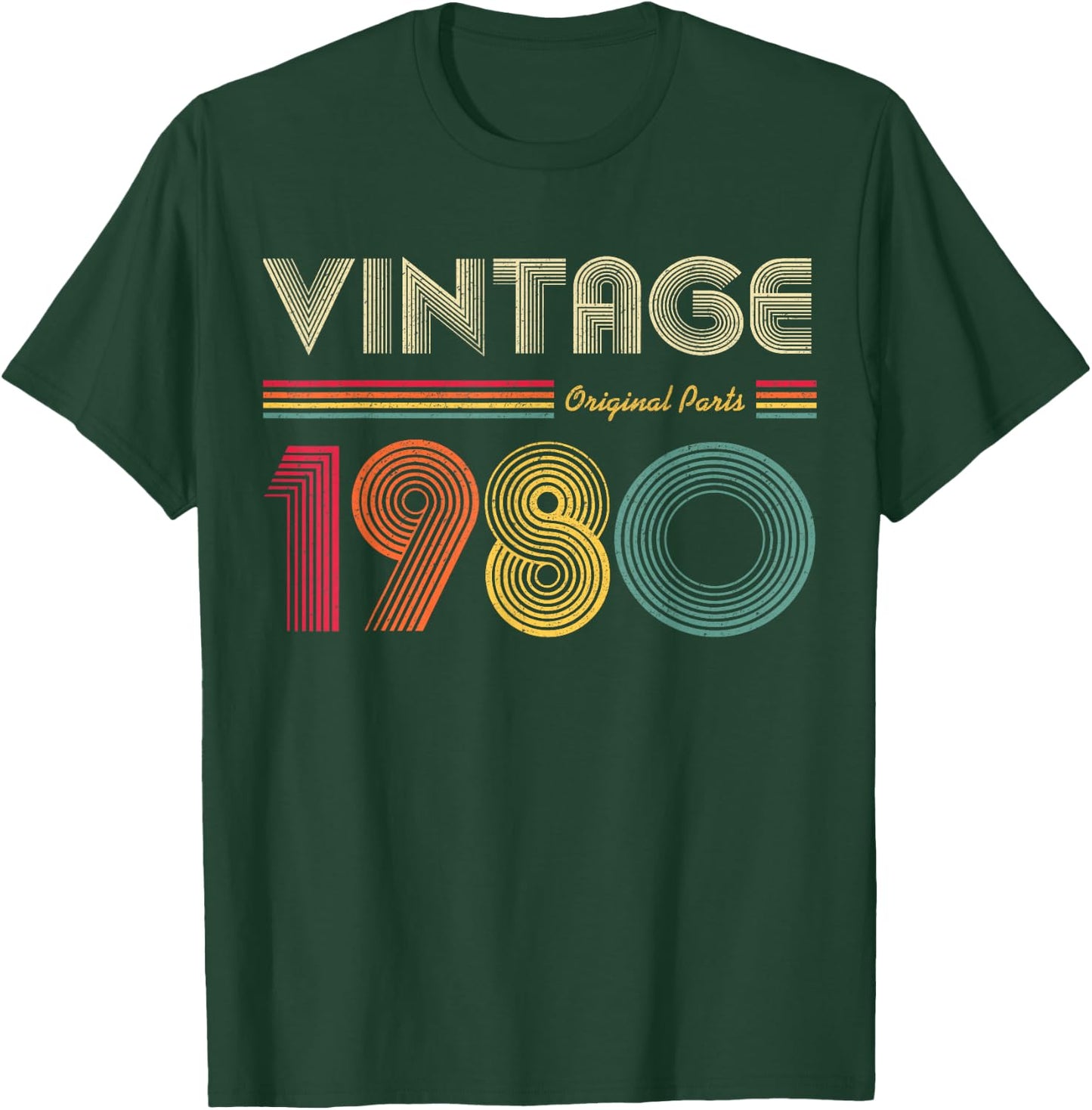 Vintage 1980 Original Parts Funny 42nd Birthday Men Women T-Shirt - T-Shirt | Forest