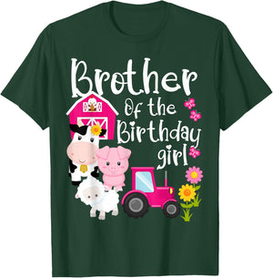 Farm Animals Brother Of The Birthday Girl Party Barnyard T-Shirt - T-Shirt | Forest