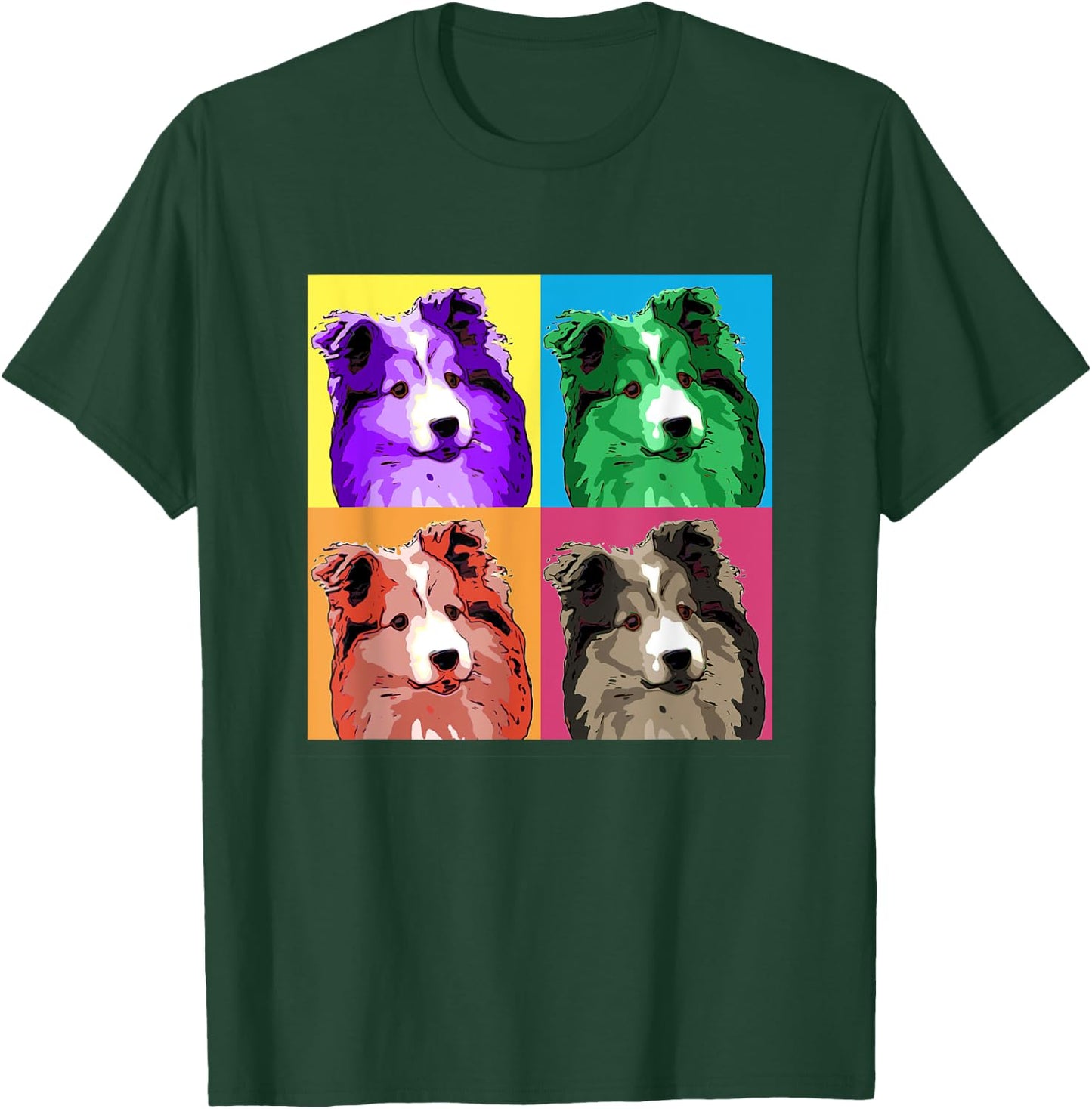 Sheltie Pop Art Style Shetland Sheepdog Women Girls Kids T-Shirt - T-Shirt | Forest