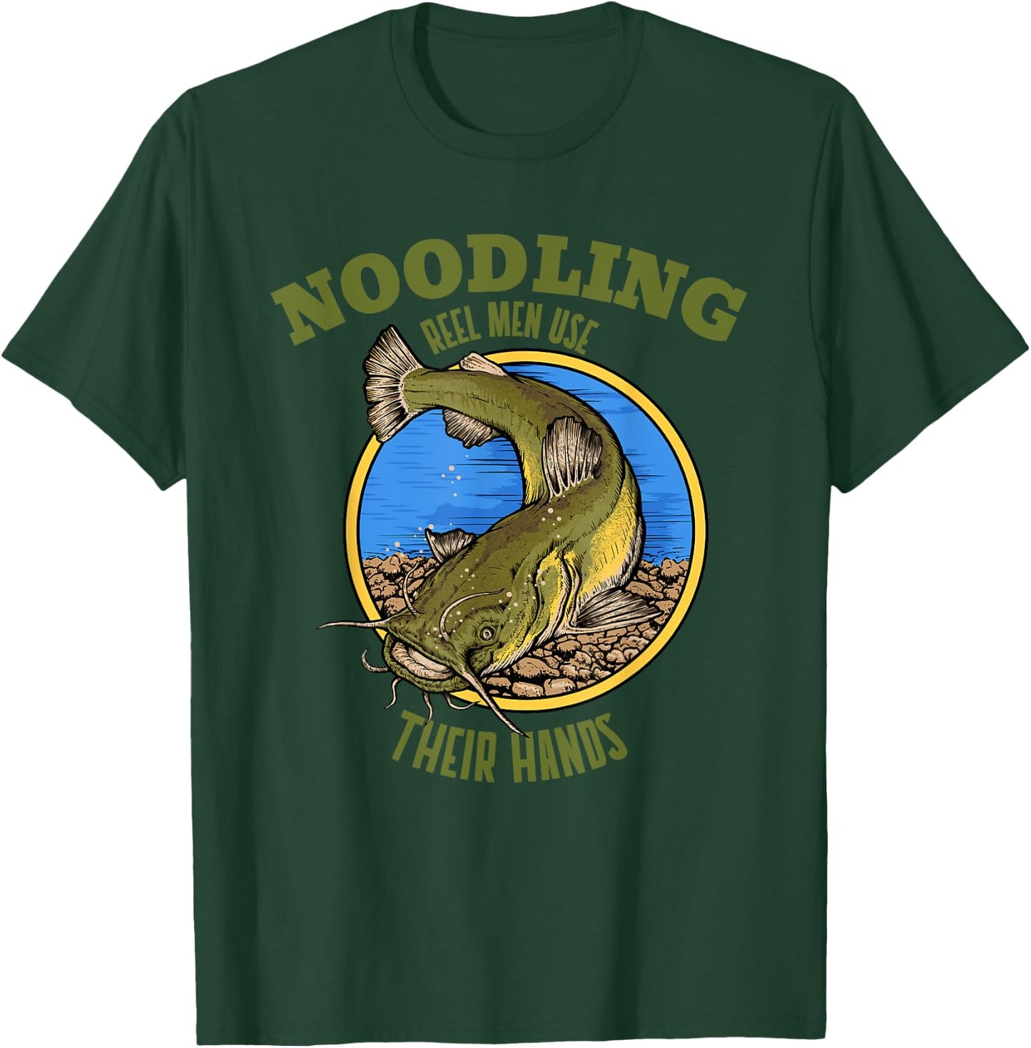 Funny Noodler Catfish Noodling T-Shirt - T-Shirt | Forest