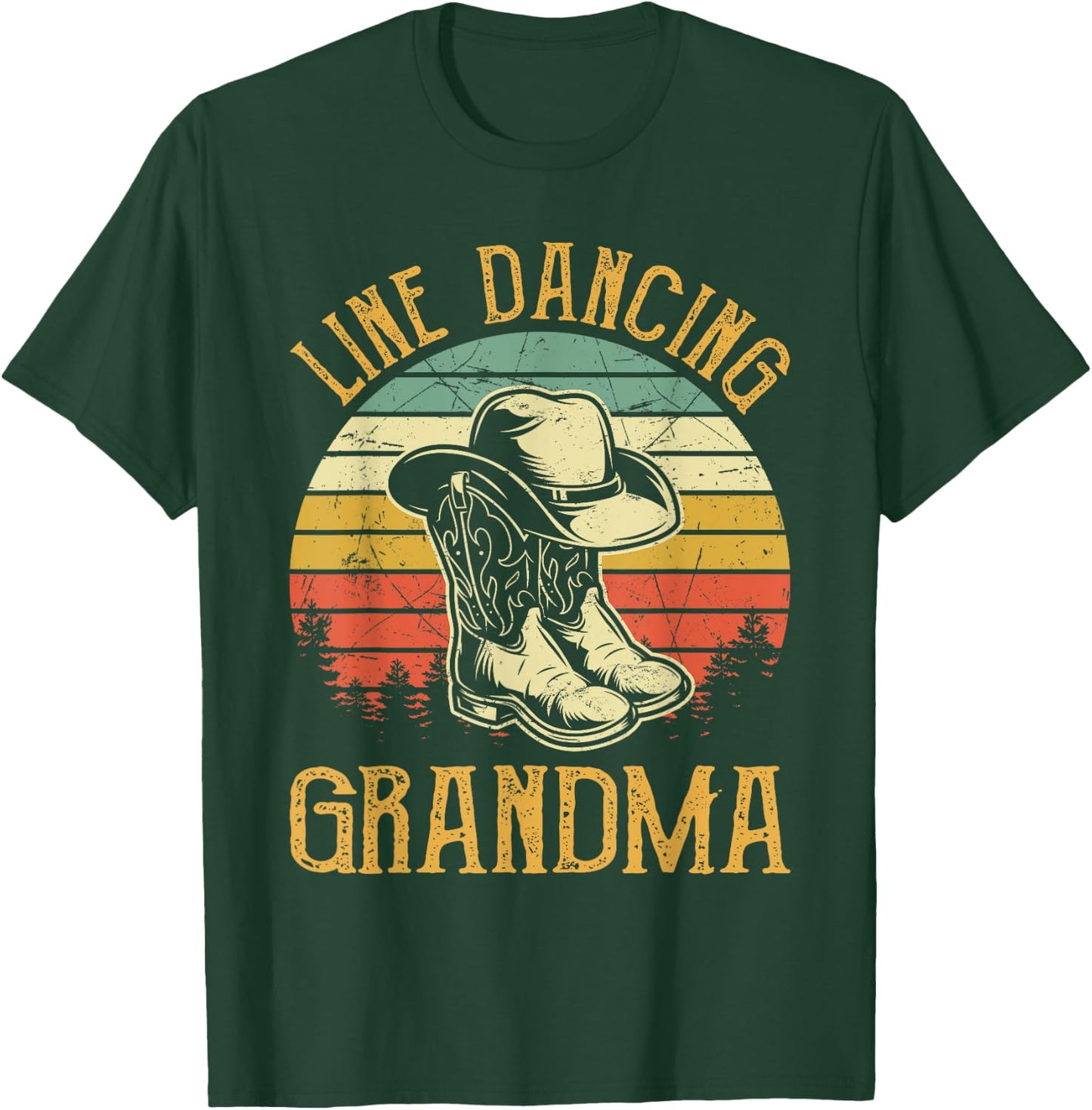 Women Line Dance Grandma Dancing Dancer Country Music T-Shirt - T-Shirt | Forest