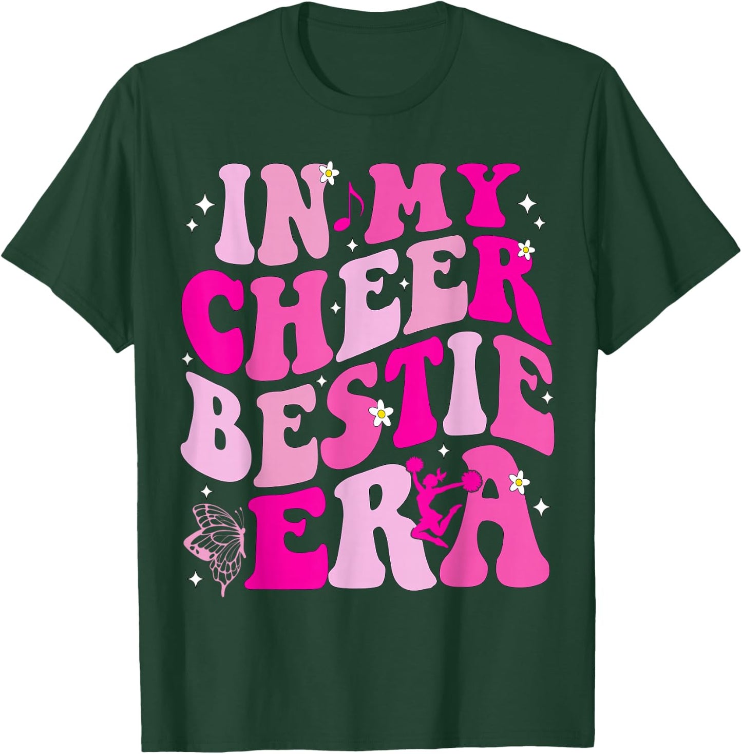 In My Cheer Bestie Era Kids Girls Boys Funny Friend T-Shirt - T-Shirt | Forest