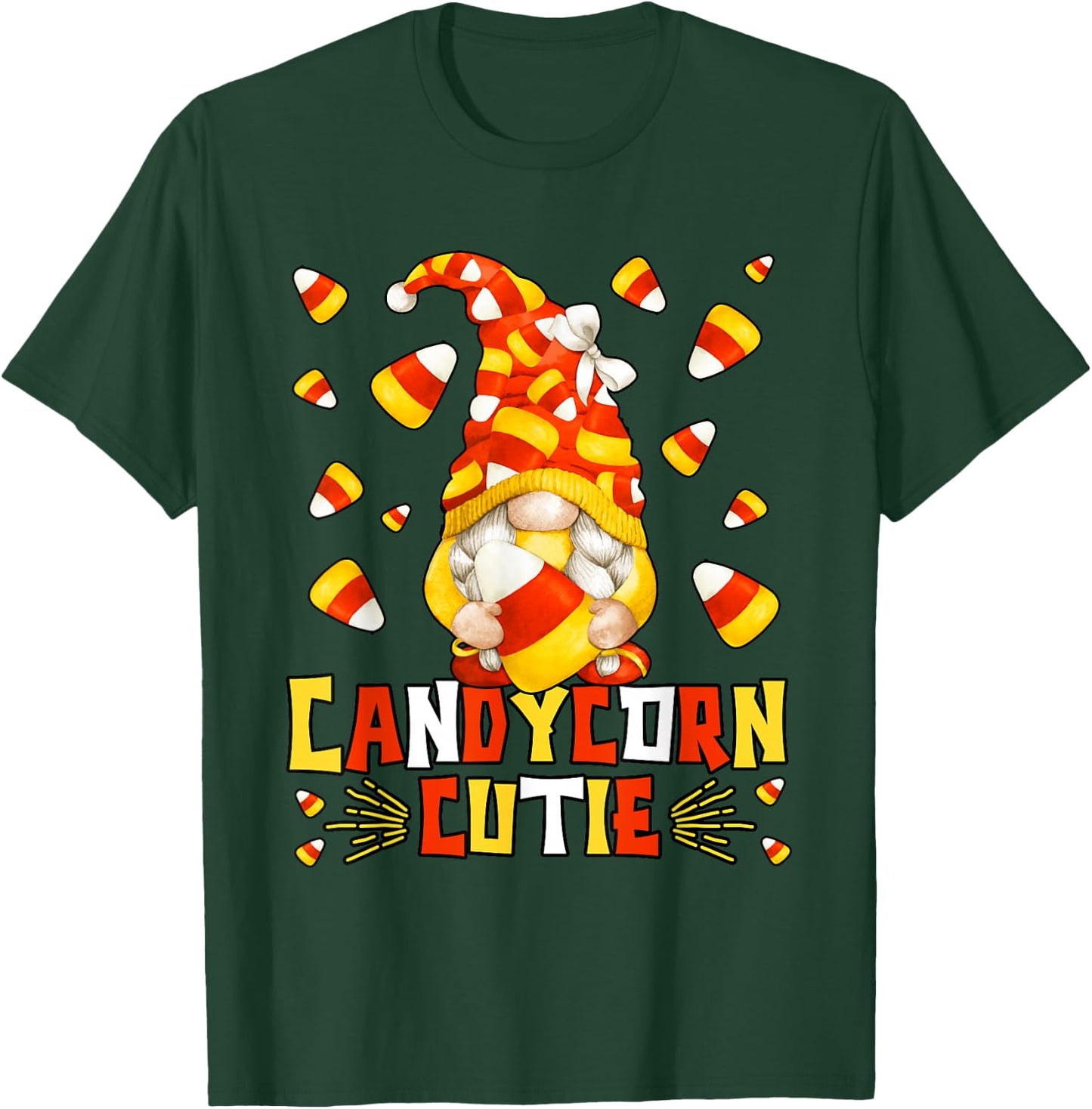 Cute Candy Corn Cutie For Kids & Halloween Candycorn Gnome T-Shirt - T-Shirt | Forest