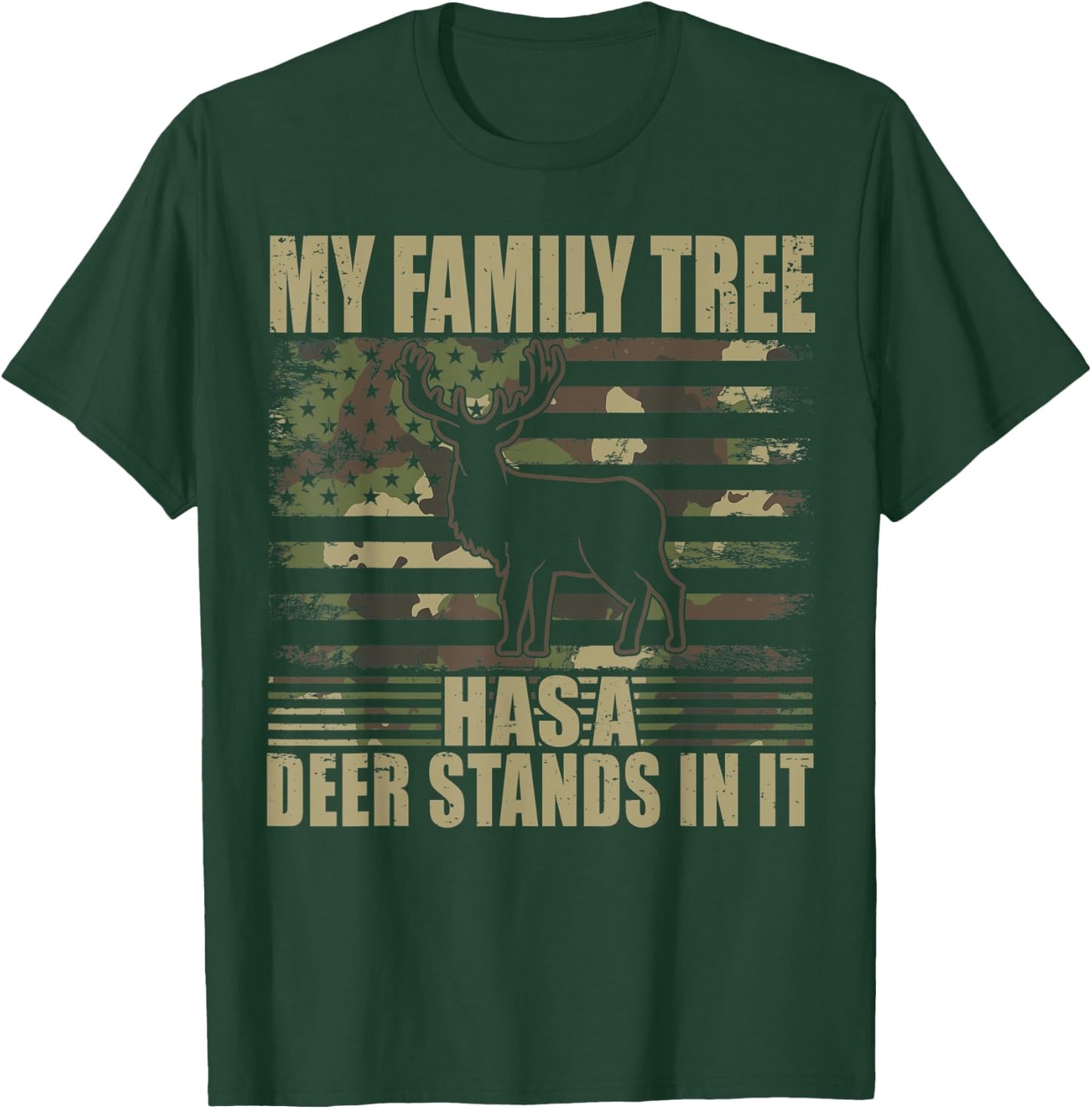 Deer Hunting My Family Tree Has A Deer Stands In It T-Shirt - T-Shirt | Forest