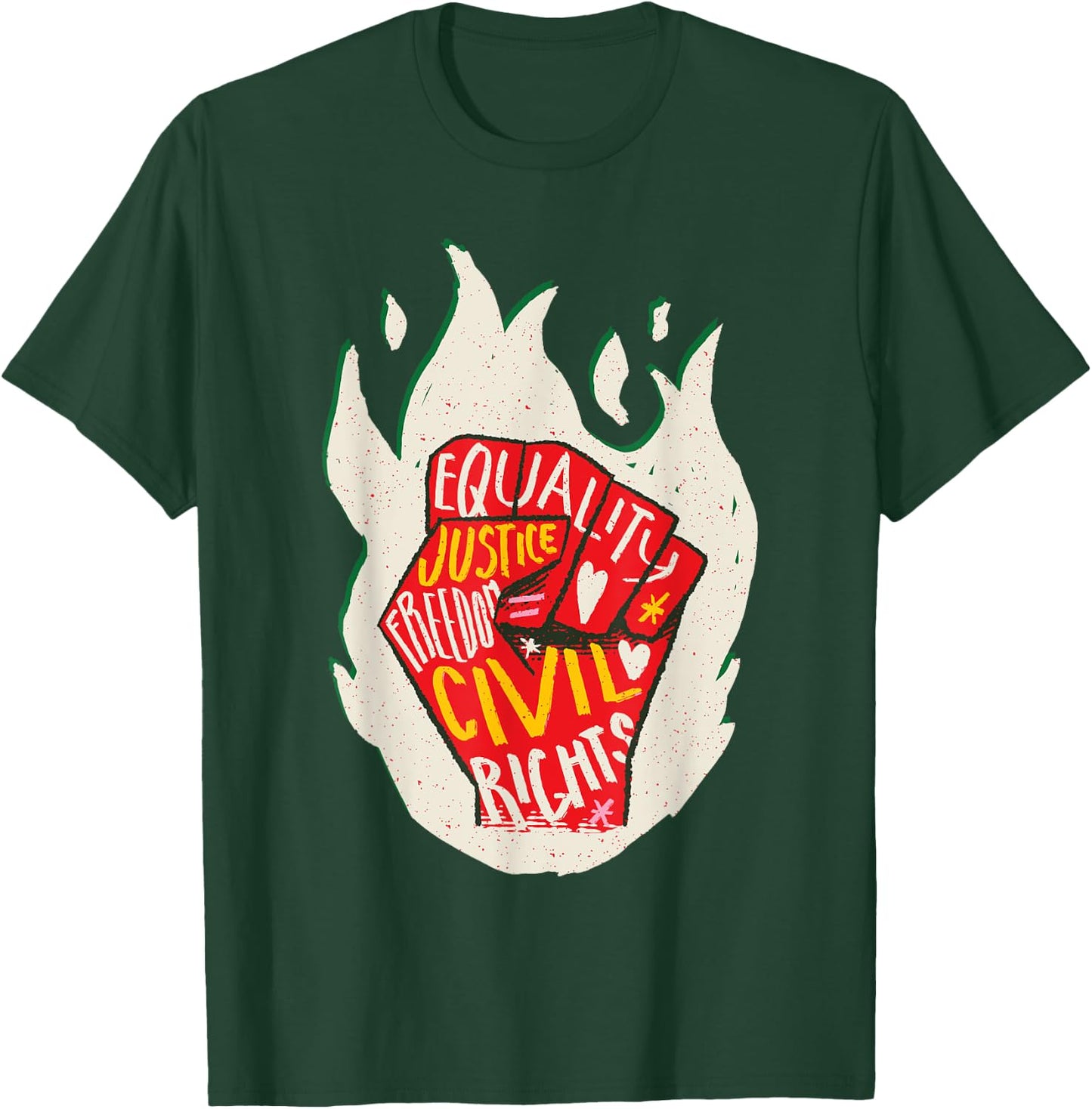 Black History Month Black Fist Shirt Men Kids Fire T-Shirt - T-Shirt | Forest