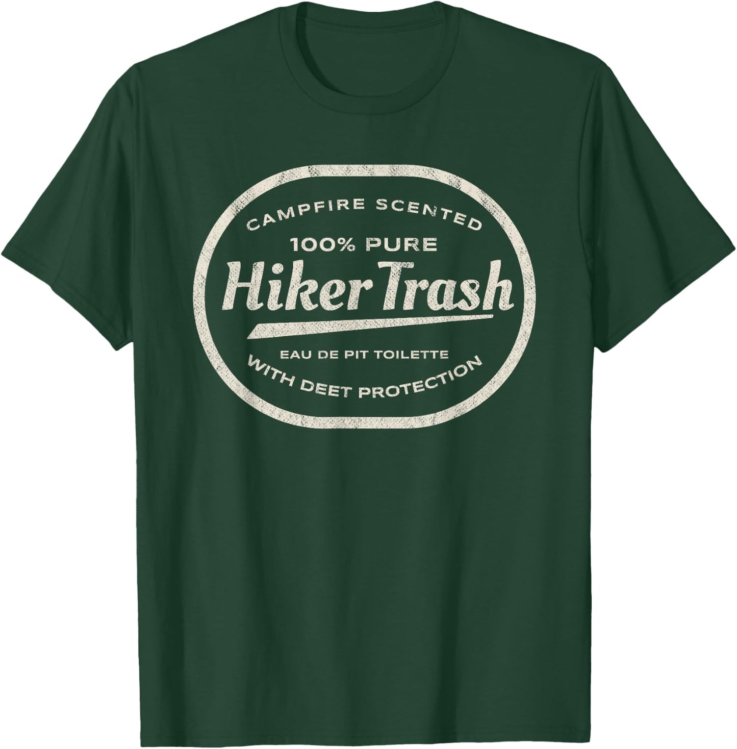 Funny Hiker Trash Logo Design for Long Distance Backpackers T-Shirt - T-Shirt | Forest
