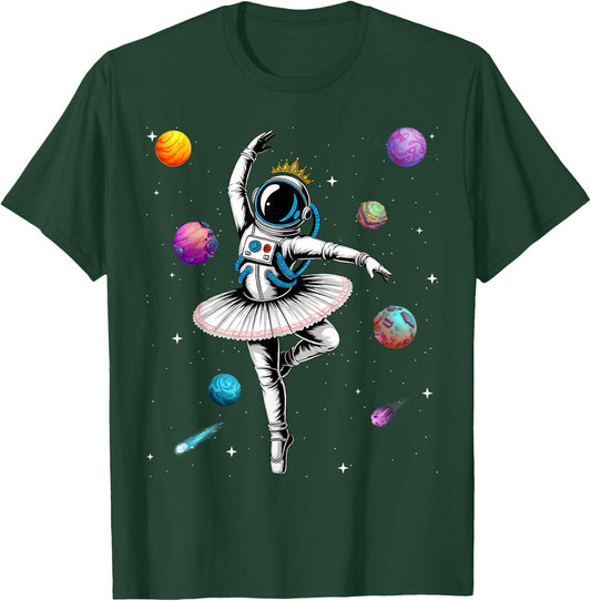 Astronaut Ballerina Space Ballet Women Girls Kids Toddler T-Shirt - T-Shirt | Forest