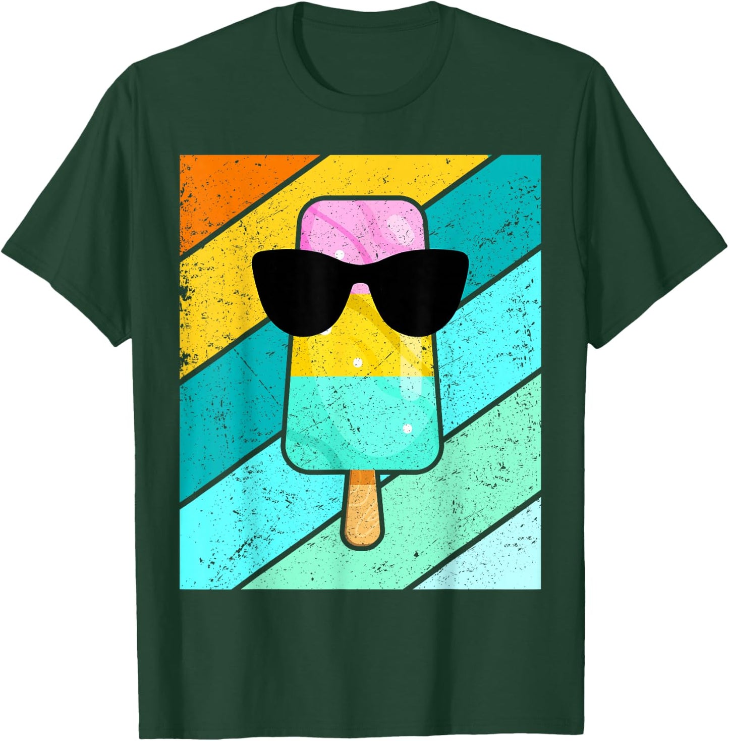 Cool Popsicle Summer Break Sunglass Funny Ice Cream Lover T-Shirt - T-Shirt | Forest