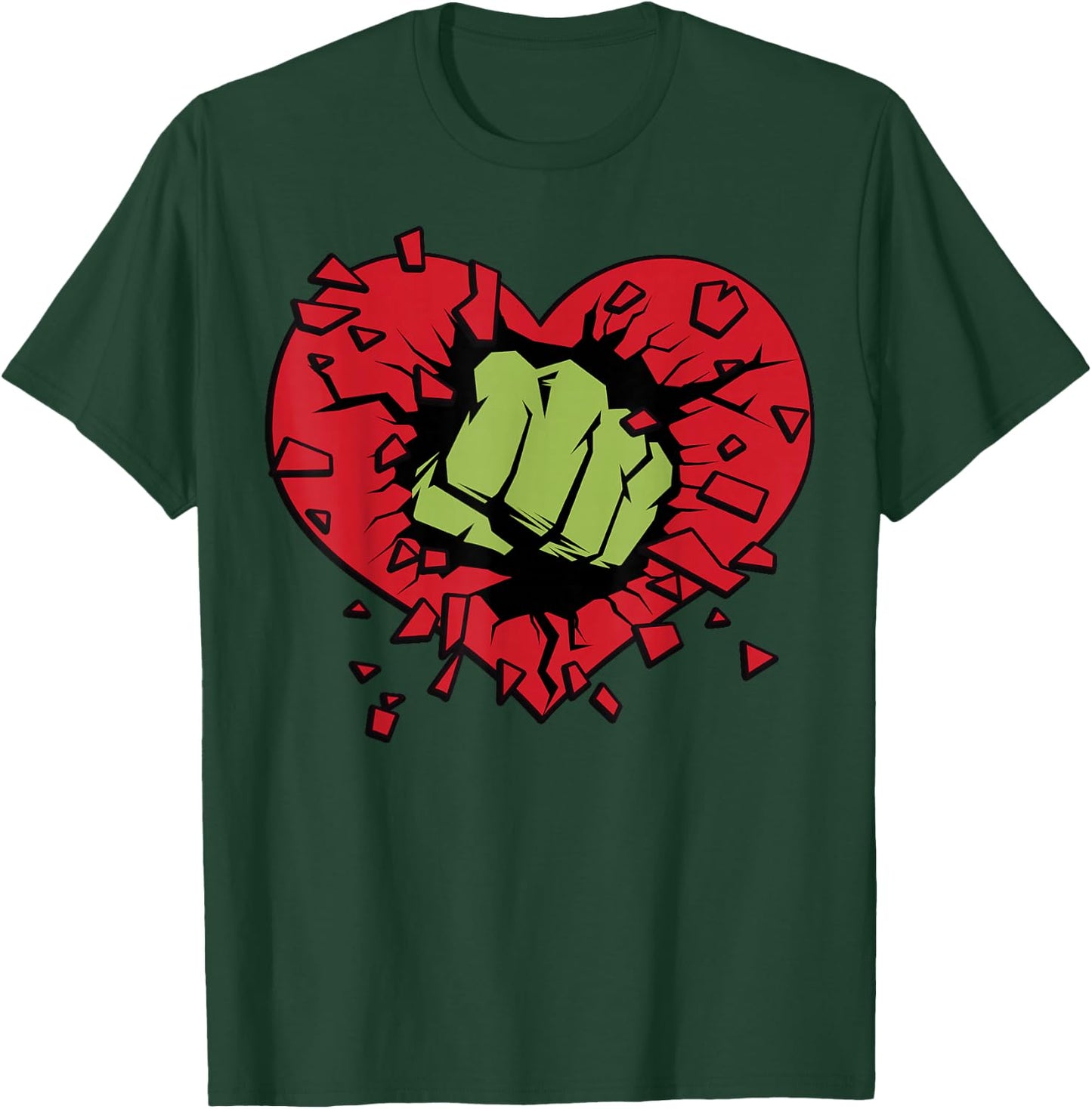 Marvel Hulk Smash Heart Valentine's Day T-Shirt - T-Shirt | Forest