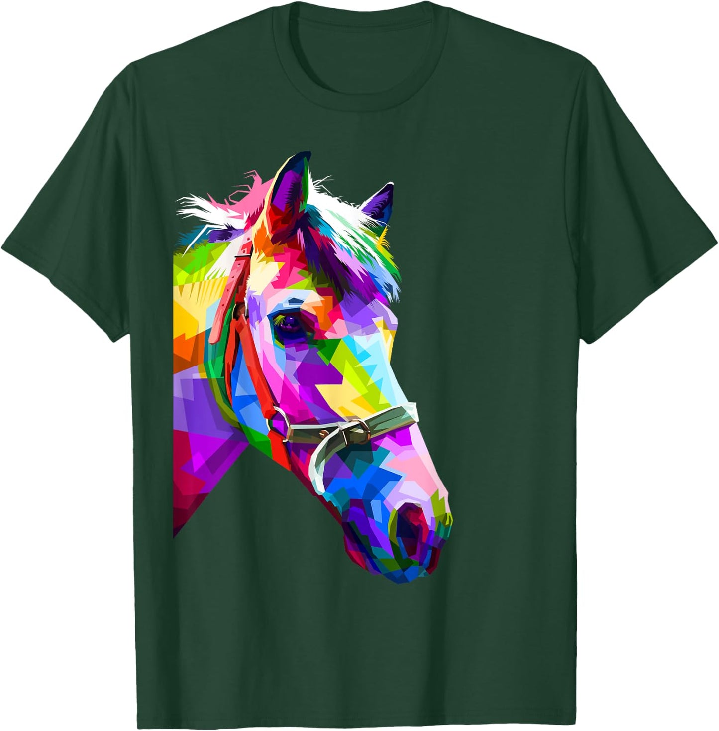 Colorful pop art horse portrait | Funny Horses T-Shirt - T-Shirt | Forest