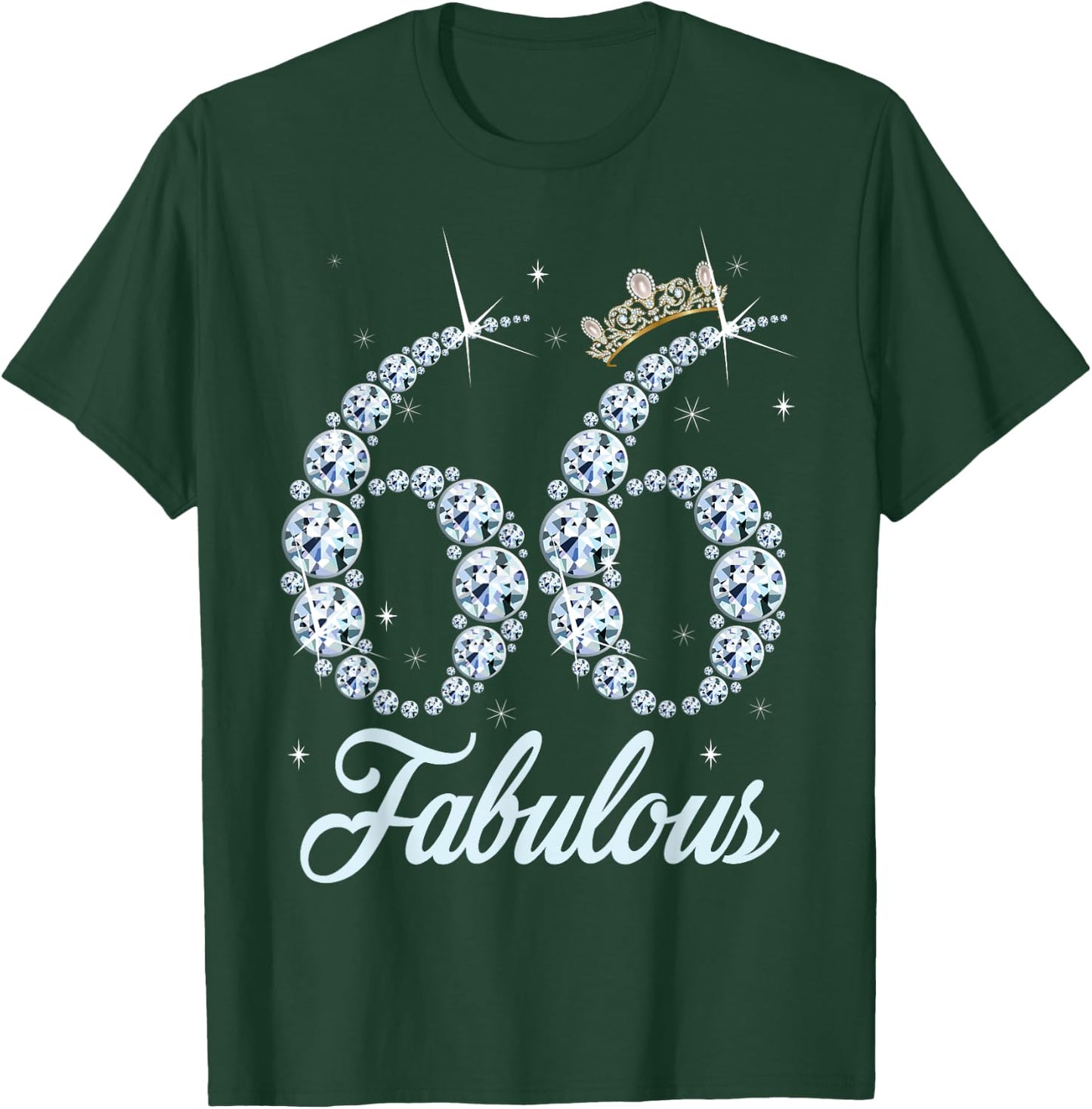 66 Year Old Its My 66th Birthday Queen Diamond Heels Crown T-Shirt - T-Shirt | Forest