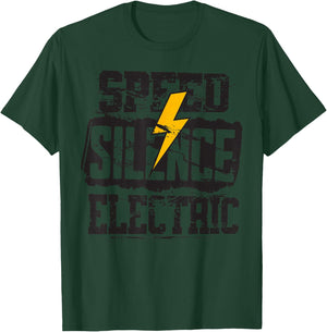 Speed Silence Electric E Cars Driver EV Electric Car T-Shirt - T-Shirt | Forest