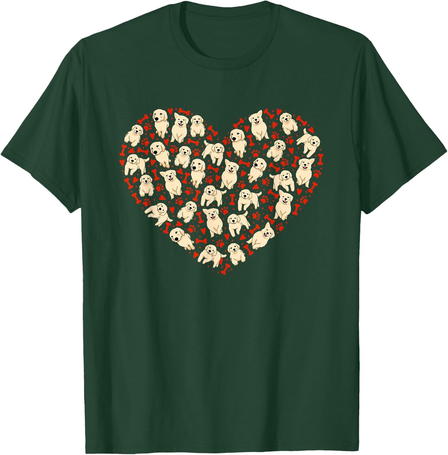 Golden Retriever Valentine Hearts Dog Lovers Valentines Day Men Women T-Shirt - T-Shirt | Forest