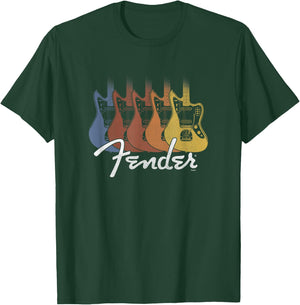 Fender Retro Rainbow Jazzmaster Lineup T-Shirt - T-Shirt | Forest