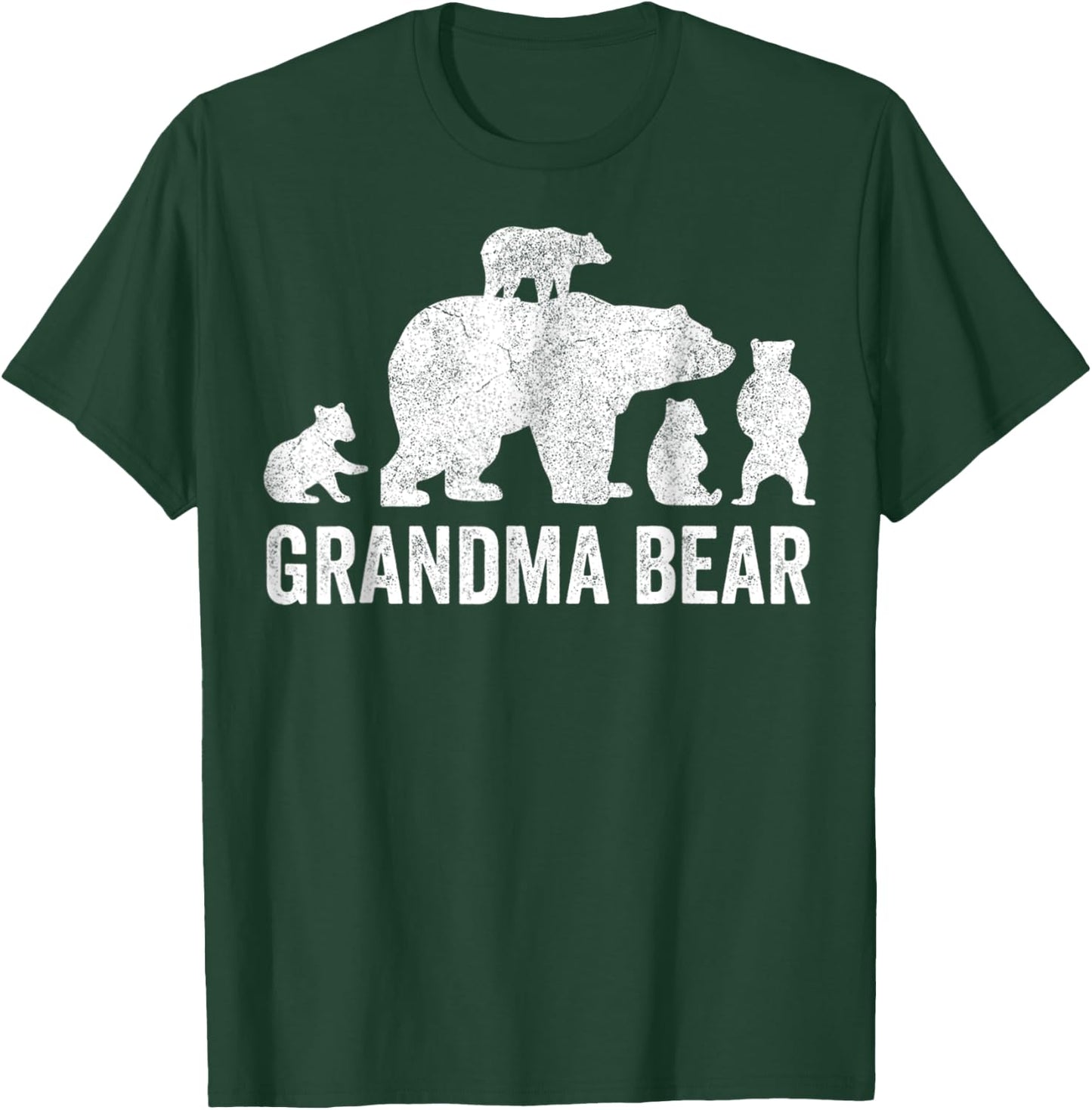 Grandma Bear With Four Cub Cute Mother's Day T-Shirt - T-Shirt | Forest