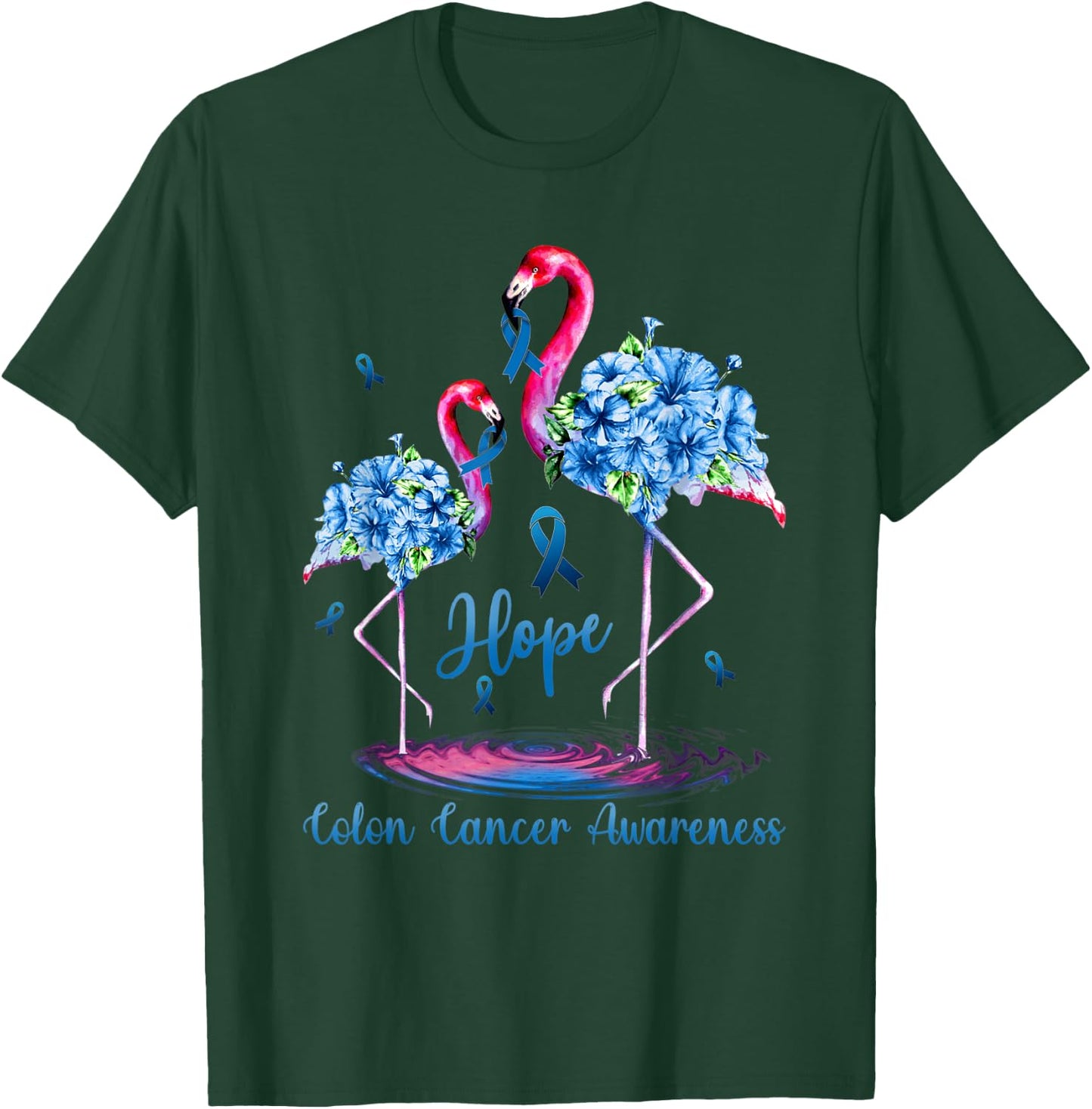 Flamingo Colon Cancer Awareness T-Shirt - T-Shirt | Forest