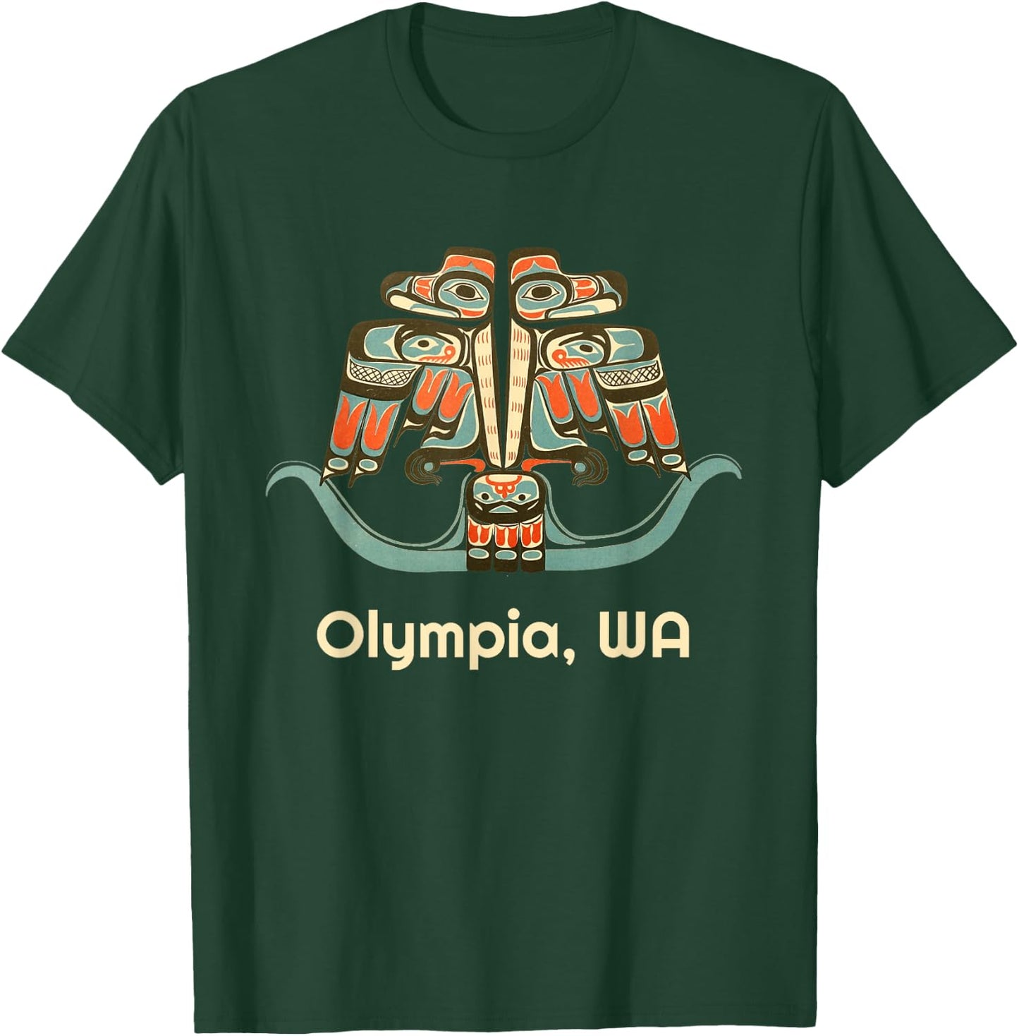 Olympia Washington Thunderbird NW Native American T-Shirt - T-Shirt | Forest