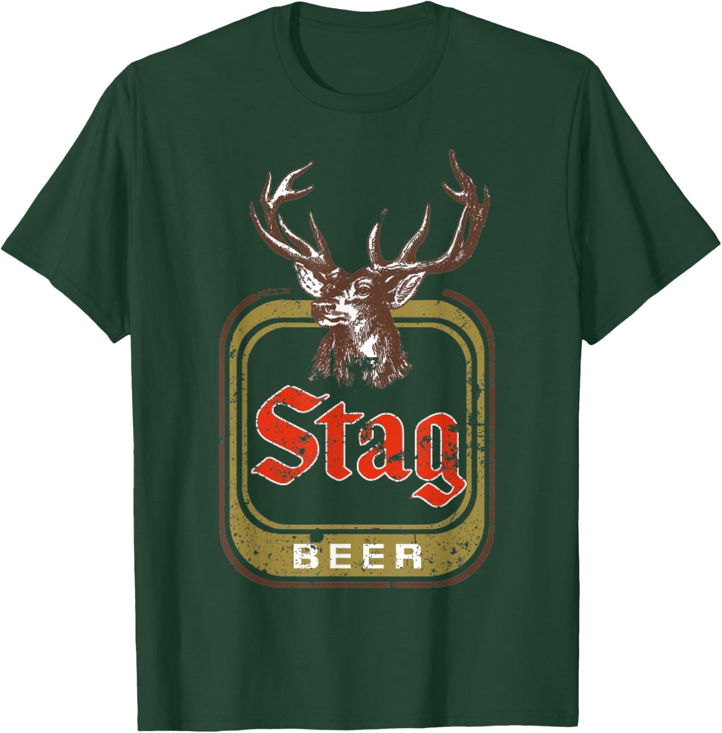 Vintage Stag Beer T-Shirt - T-Shirt | Forest