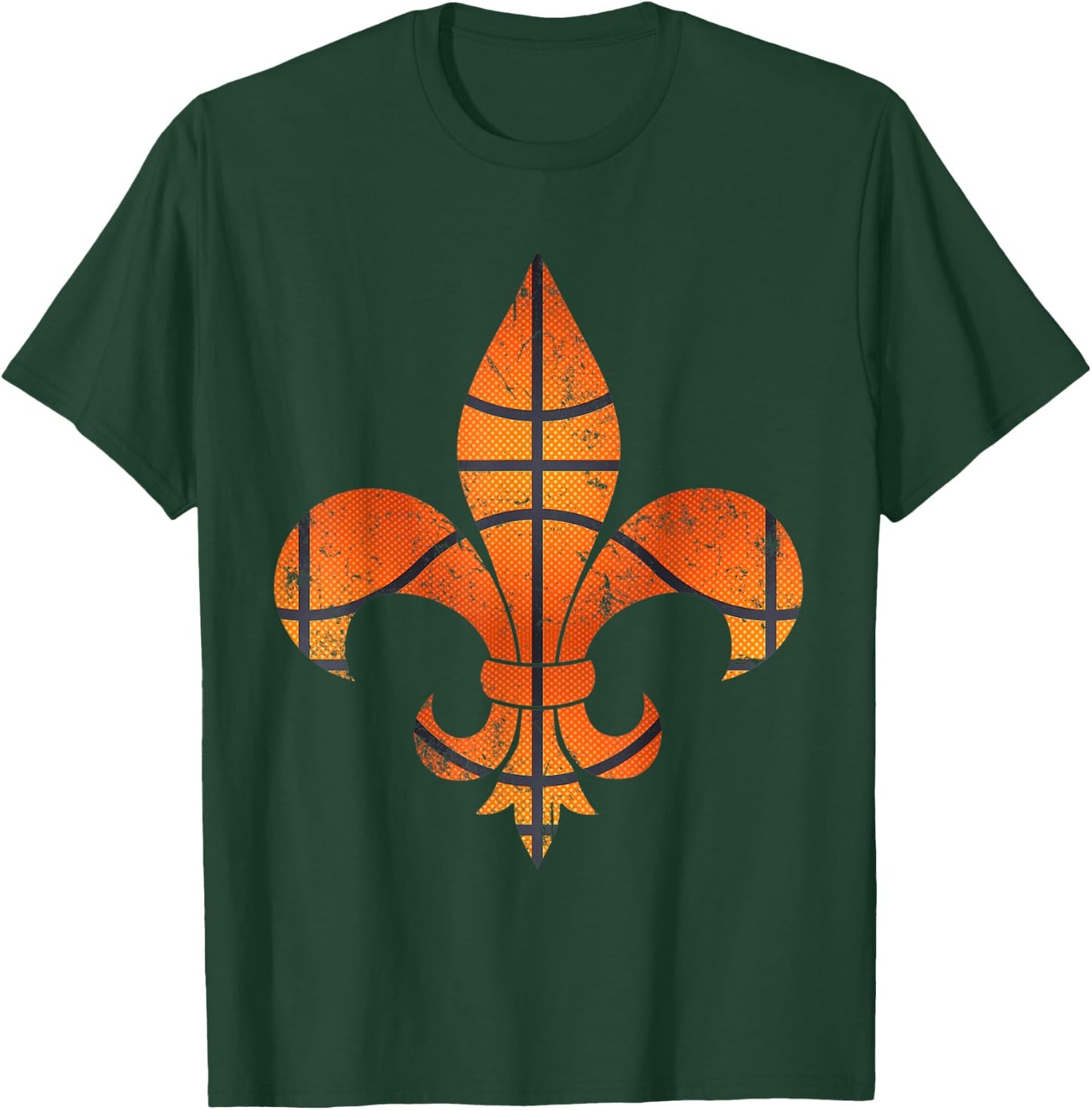 Basketball Mardi Gras Boys Men Catcher Fleur-de-lis Funny T-Shirt - T-Shirt | Forest