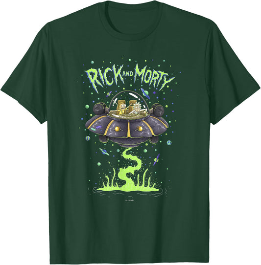 Rick and Morty Space Cruiser Launch Poster T-Shirt - T-Shirt | Forest