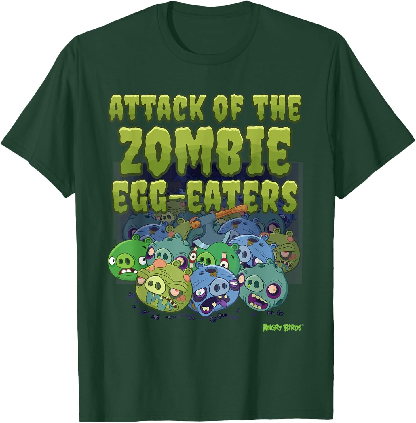 Angry Birds Halloween Pig Zombie Official Merchandise T-Shirt - T-Shirt | Forest