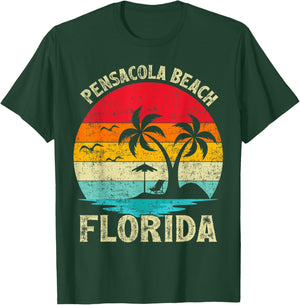 Family Vacation Vintage Retro Florida Pensacola Beach Women Kids T-Shirt - T-Shirt | Forest