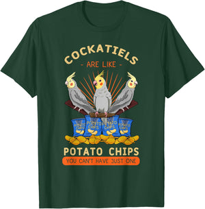 Cockatiel Potato Chips Cockatoo Lutino Parrot Quarrion Tiel , Black, Small T-Shirt - T-Shirt | Forest