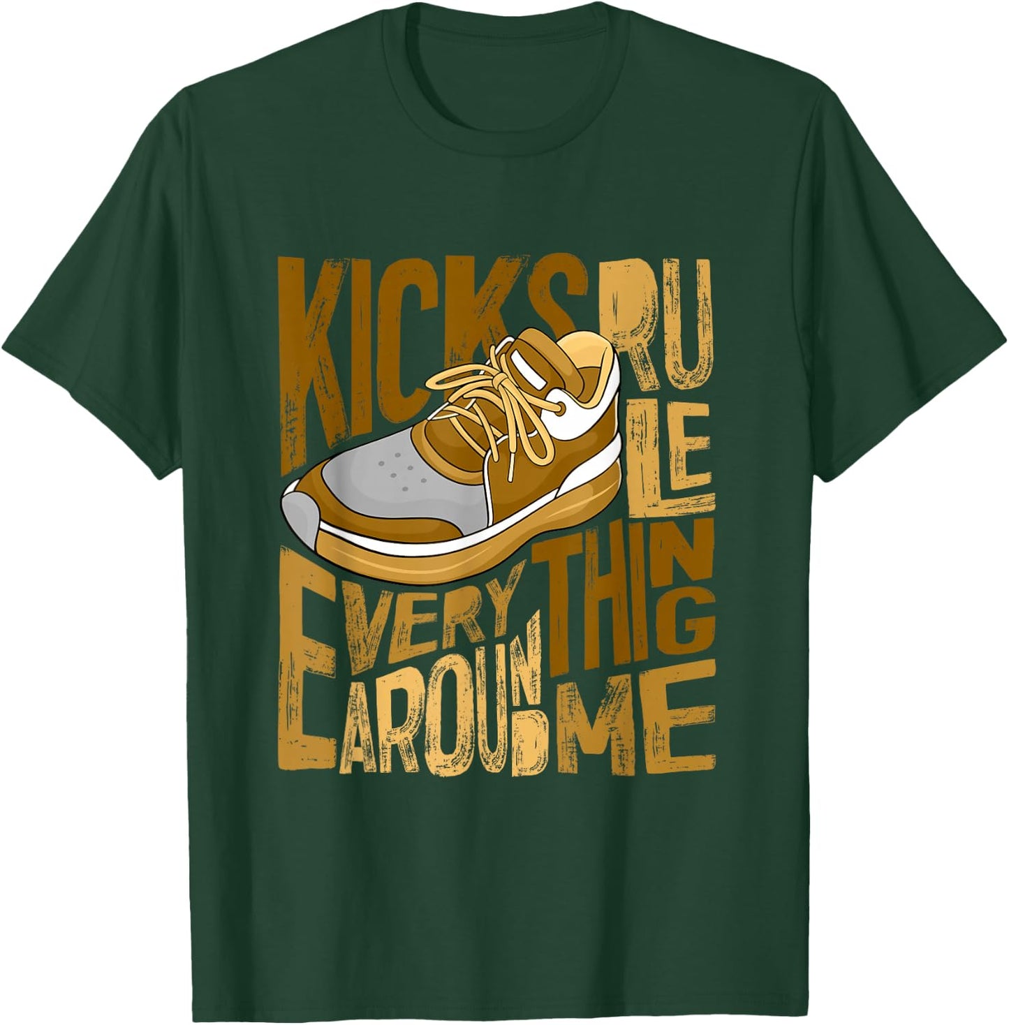 Brown Kicks Rule Everything Around Me Brown Graphic T-Shirt - T-Shirt | Forest